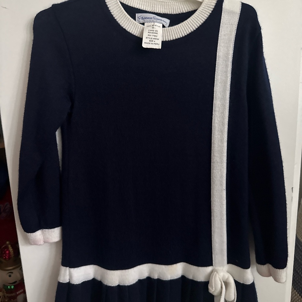 Florence Eiseman Navy and White Knit Dress